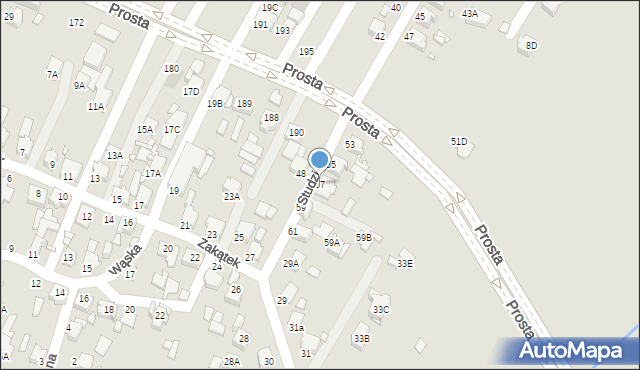 Rybnik, Studzienna, 57, mapa Rybnika