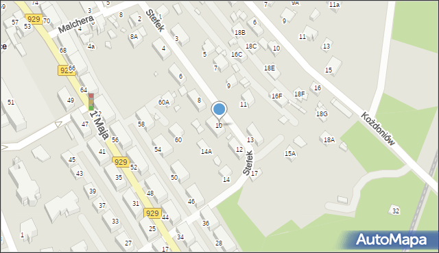 Rybnik, Stefek Anny, 10, mapa Rybnika