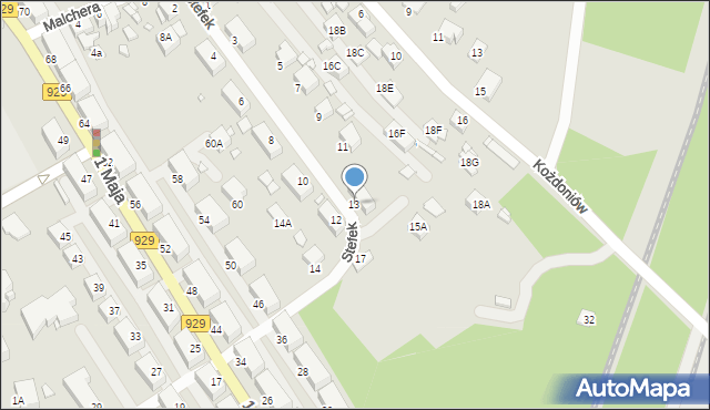 Rybnik, Stefek Anny, 13, mapa Rybnika