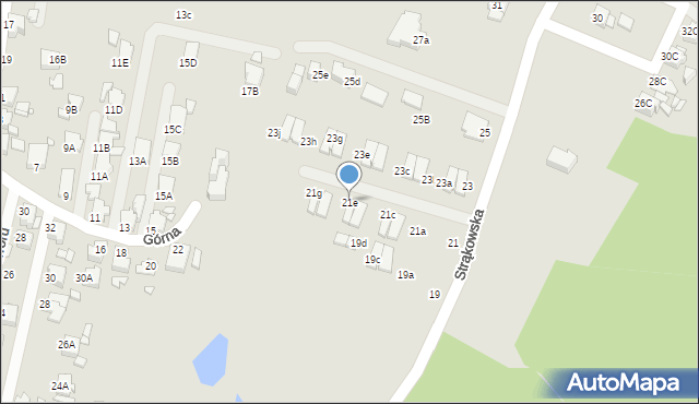 Rybnik, Strąkowska, 21e, mapa Rybnika