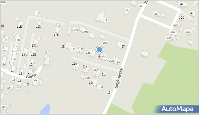 Rybnik, Strąkowska, 23c, mapa Rybnika