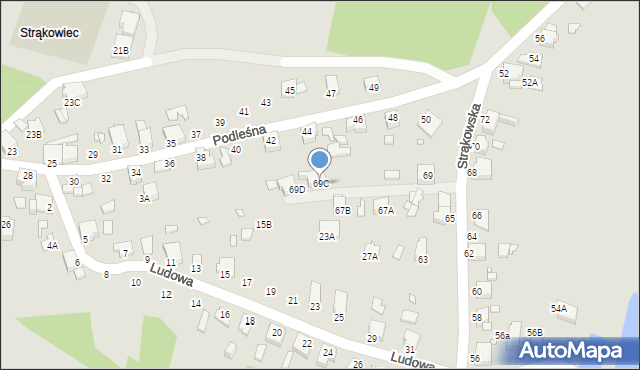 Rybnik, Strąkowska, 69C, mapa Rybnika
