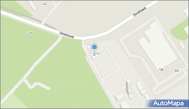 Rybnik, Strefowa, 22, mapa Rybnika