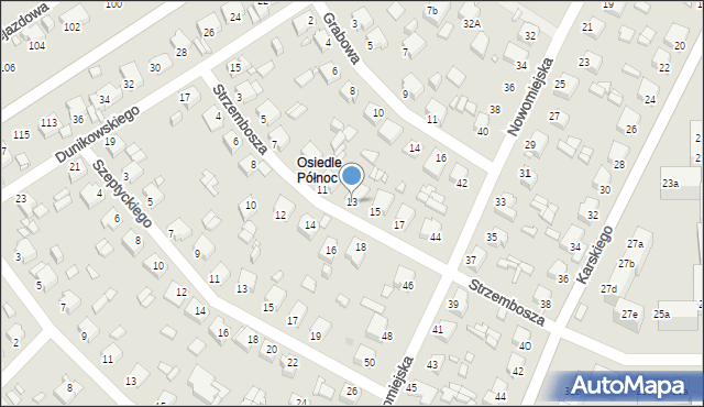 Rybnik, Strzembosza Tomasza, prof., 13, mapa Rybnika