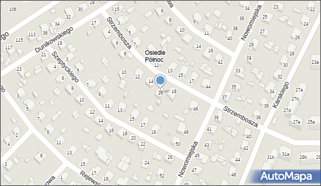 Rybnik, Strzembosza Tomasza, prof., 16, mapa Rybnika