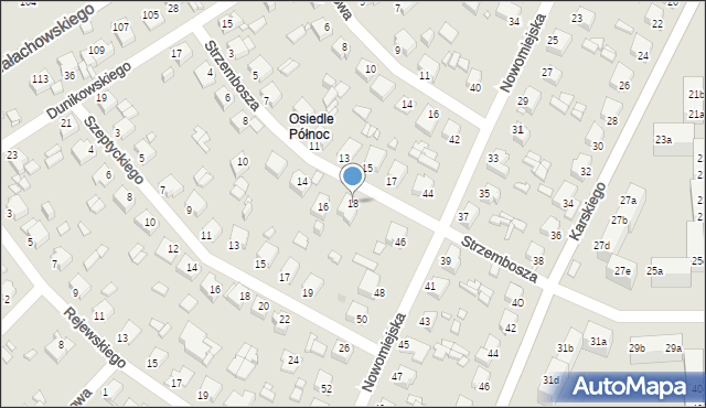 Rybnik, Strzembosza Tomasza, prof., 18, mapa Rybnika