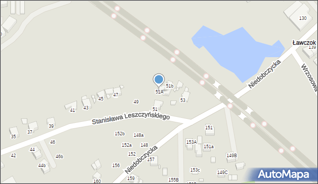 Rybnik, Stanisława Leszczyńskiego, 51A, mapa Rybnika
