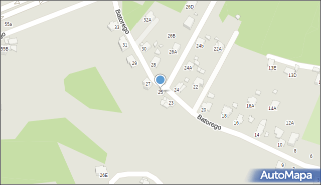 Rybnik, Stefana Batorego, 25, mapa Rybnika