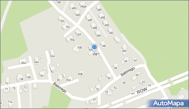 Rybnik, Stefana Batorego, 50B, mapa Rybnika