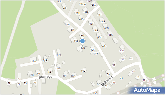 Rybnik, Stefana Batorego, 50E, mapa Rybnika