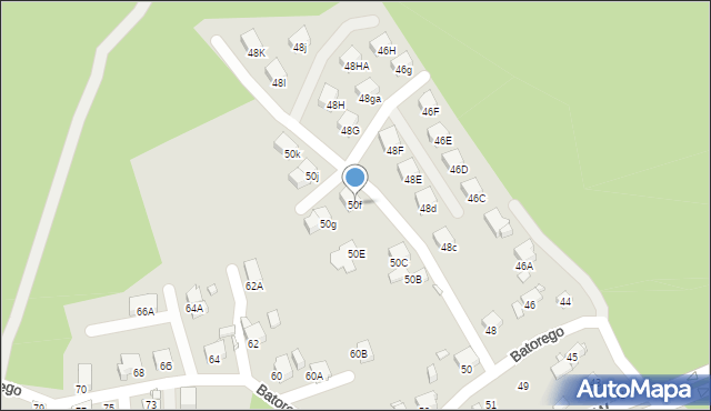 Rybnik, Stefana Batorego, 50f, mapa Rybnika