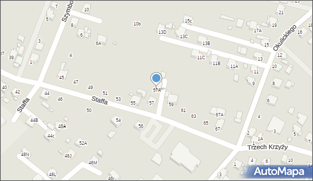 Rybnik, Staffa Leopolda, 57A, mapa Rybnika