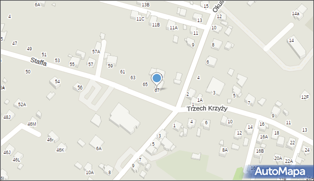 Rybnik, Staffa Leopolda, 67, mapa Rybnika