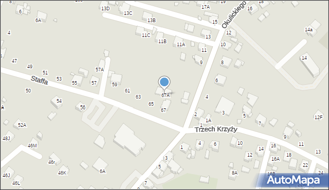 Rybnik, Staffa Leopolda, 67A, mapa Rybnika