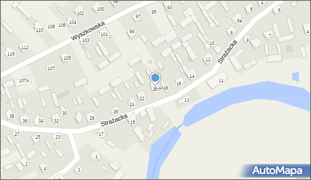 Rybno, Strażacka, 20, mapa Rybno