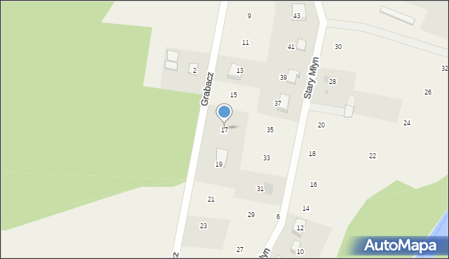 Rybno, Stary Młyn, 17, mapa Rybno