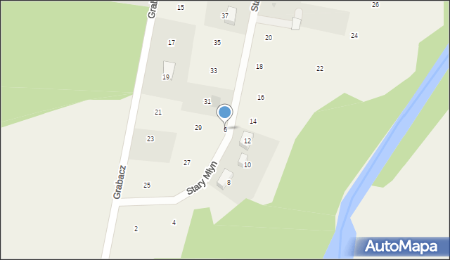 Rybno, Stary Młyn, 6, mapa Rybno