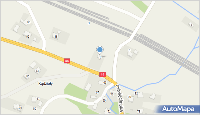 Ryczów, Starowiejska, 1, mapa Ryczów