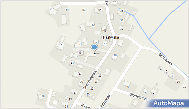 Ryczów, Starowiejska, 47, mapa Ryczów