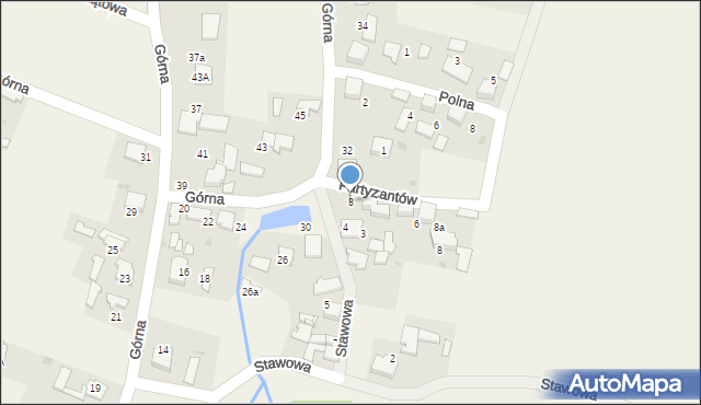 Ryczówek, Stawowa, 8, mapa Ryczówek