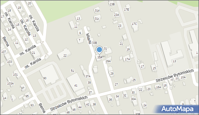 Rydułtowy, Strzelców Bytomskich, 33A, mapa Rydułtowy