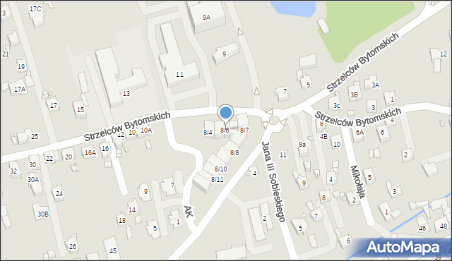 Rydułtowy, Strzelców Bytomskich, 8/6, mapa Rydułtowy