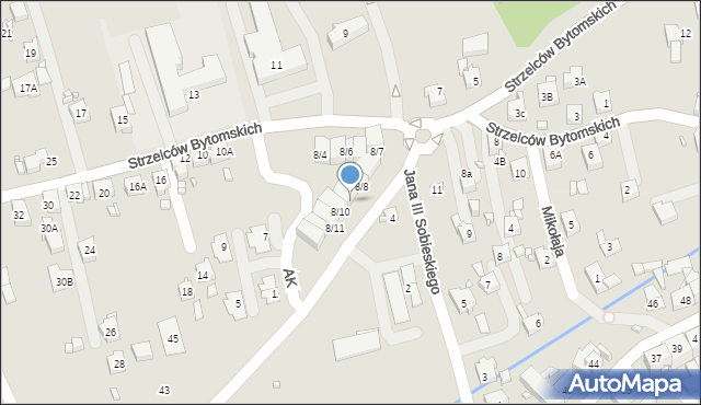 Rydułtowy, Strzelców Bytomskich, 8/9, mapa Rydułtowy