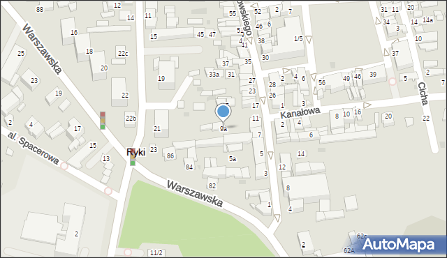 Ryki, Stanisława Augusta Poniatowskiego, 9a, mapa Ryki