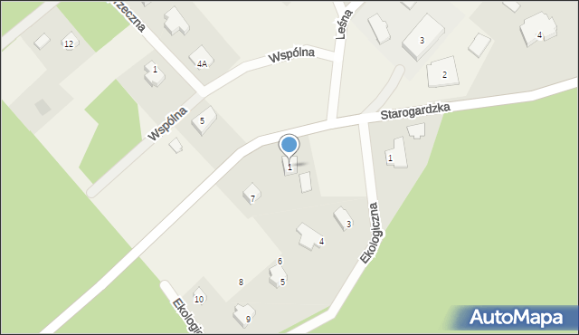 Rywałd, Starogardzka, 1, mapa Rywałd