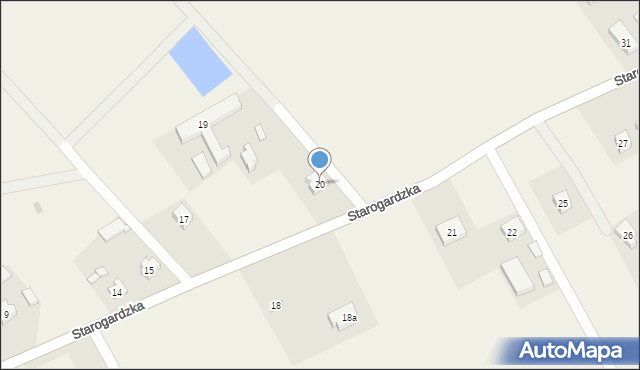 Rywałd, Starogardzka, 20, mapa Rywałd