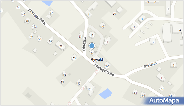 Rywałd, Starogardzka, 57, mapa Rywałd