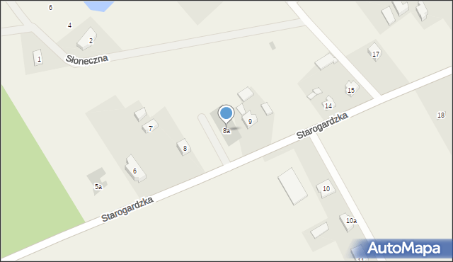 Rywałd, Starogardzka, 8a, mapa Rywałd