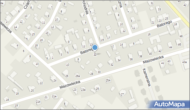 Rzekuń, Stefana Batorego, 12, mapa Rzekuń