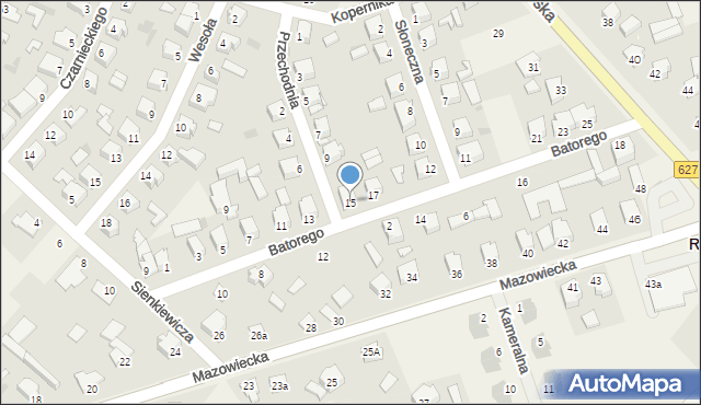 Rzekuń, Stefana Batorego, 15, mapa Rzekuń