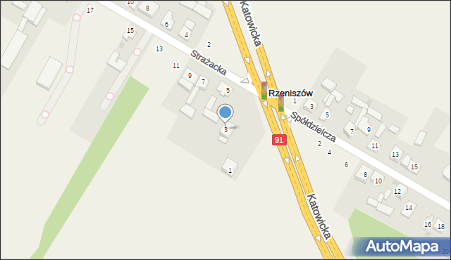 Rzeniszów, Strażacka, 3, mapa Rzeniszów