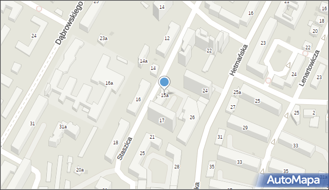 Rzeszów, Staszica Stanisława, 15a, mapa Rzeszów