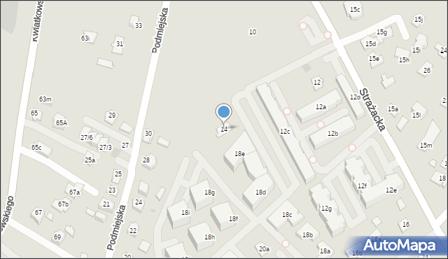 Rzeszów, Strażacka, 14, mapa Rzeszów