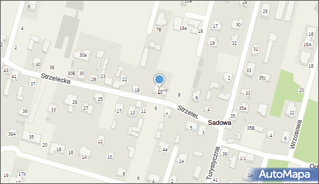 Sadowa, Strzelecka, 10, mapa Sadowa