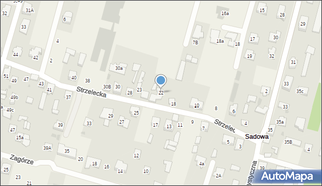 Sadowa, Strzelecka, 22, mapa Sadowa