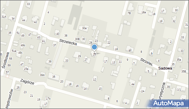 Sadowa, Strzelecka, 25, mapa Sadowa