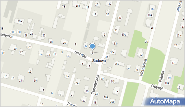 Sadowa, Strzelecka, 4, mapa Sadowa