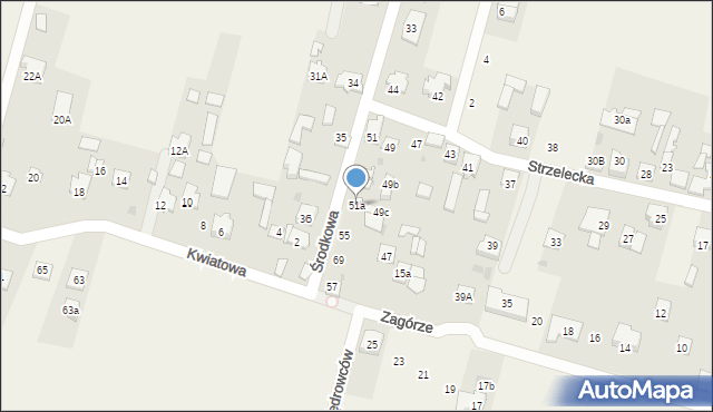 Sadowa, Strzelecka, 51a, mapa Sadowa