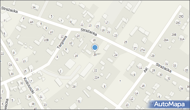 Sadowne, Strażacka, 20, mapa Sadowne