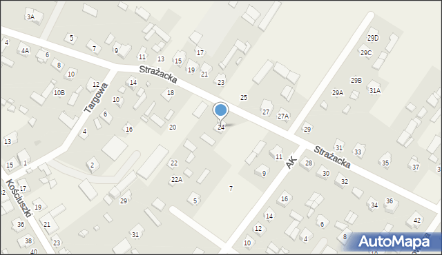 Sadowne, Strażacka, 24, mapa Sadowne