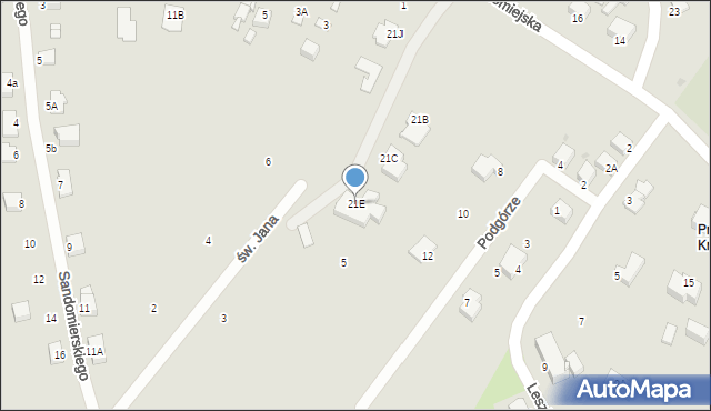 Sandomierz, Staromiejska, 21E, mapa Sandomierza