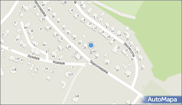 Sandomierz, Staromiejska, 22, mapa Sandomierza