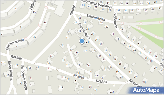 Sandomierz, Staromiejska, 41, mapa Sandomierza