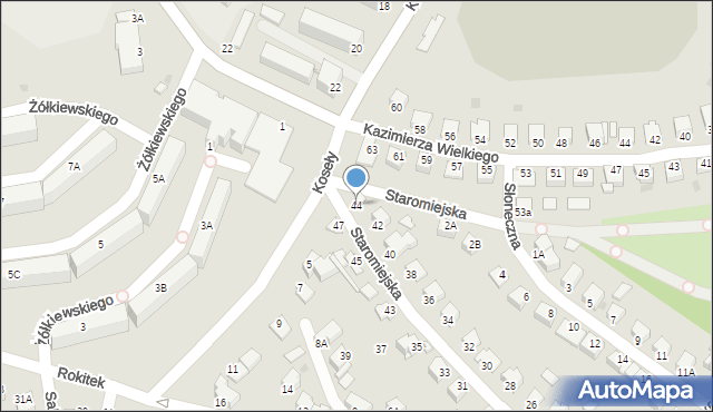 Sandomierz, Staromiejska, 44, mapa Sandomierza