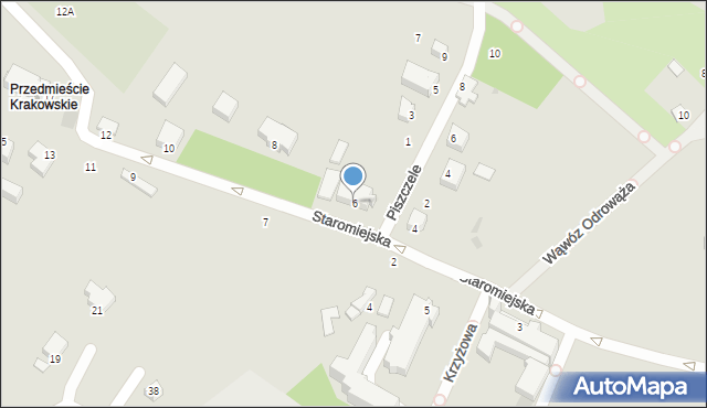 Sandomierz, Staromiejska, 6, mapa Sandomierza