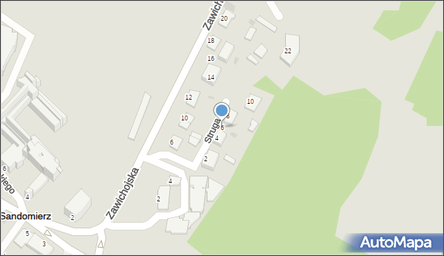 Sandomierz, Struga Andrzeja, 6, mapa Sandomierza